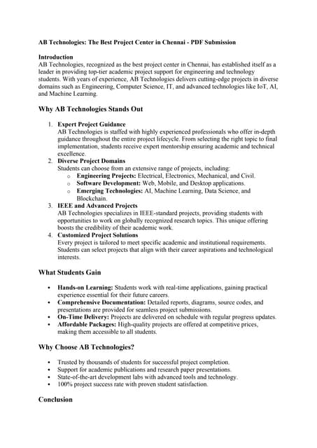 IEEE project center in chennai IEEE project center in chennai | PDF