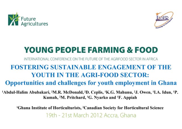 Abubakari Fostering youth employment in the agrifood sector