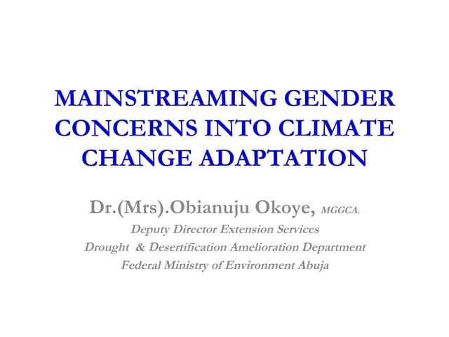 Gender and climate change adaptation