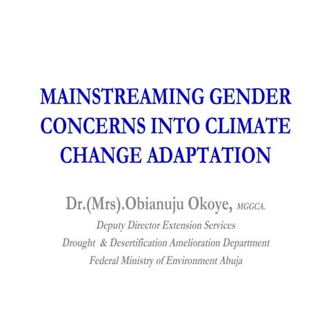 Gender and climate change adaptation