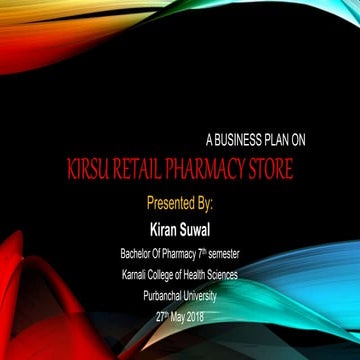 A business plan on kirsu retail pharmasy store