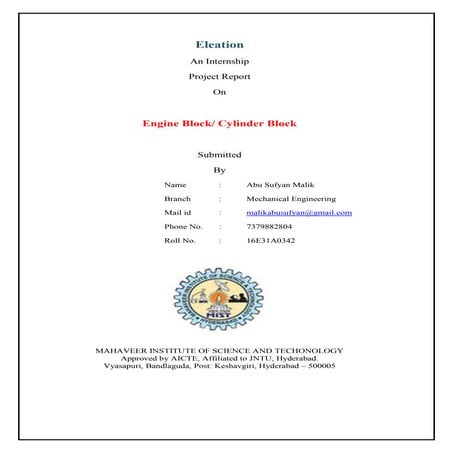 Engine Block/ Cylinder Block | PDF