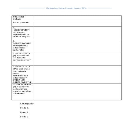 Ab wa planning note spanish