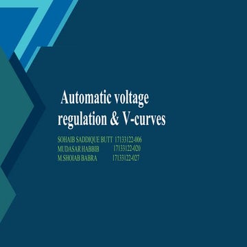 Automatic voltage regulations And V curves of alternators
