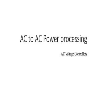 AC-AC voltage covertors (Cycloconvertors)