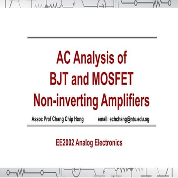 Ac analysis of bjt and mosfet non-inverting amplifiers