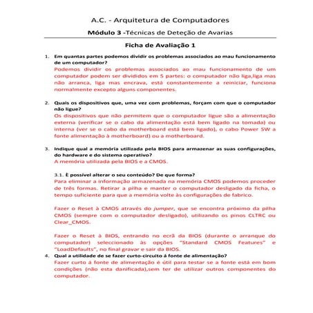 Coreção do teste 1 