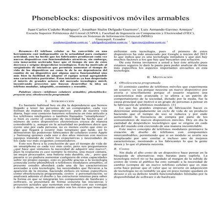 Phoneblocks: Dispositivos móviles armables - Proyecto Ara Google