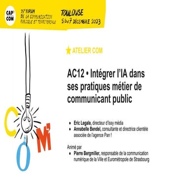 AC12 - Intégrer l’IA dans ses pratiques métier de communicant public | PPTX
