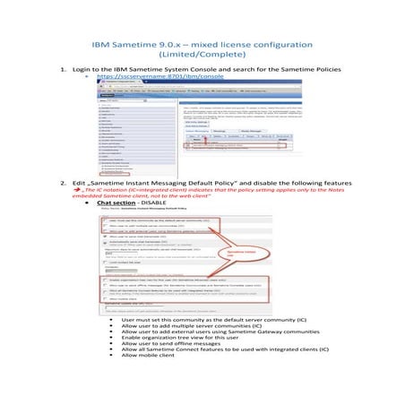 IBM Sametime 9.0.x - mixed license configuration (limted vs complete)