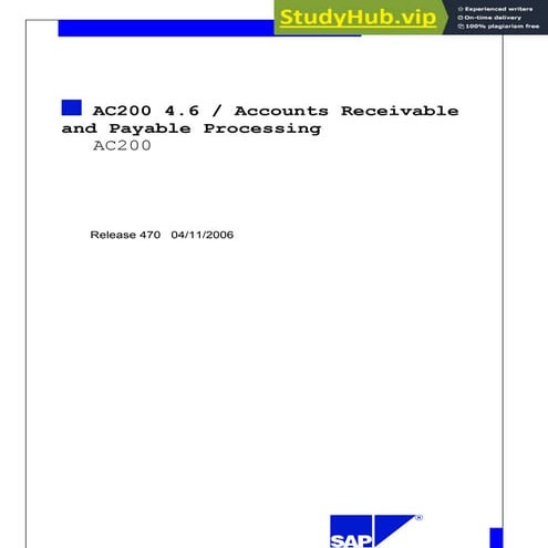 AC200 Accounts Receivable And Payable Processing