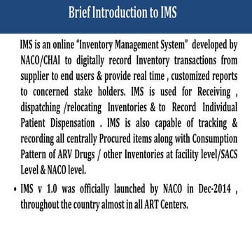Final IMS v.2 --Master Trainer Presentation | PPT