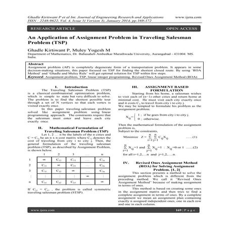Operations research : Assignment problem (One's method) presentation