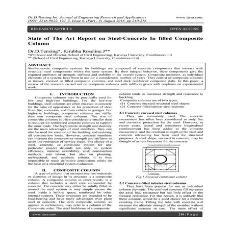 State of The Art Report on Steel-Concrete In filled Composite Column