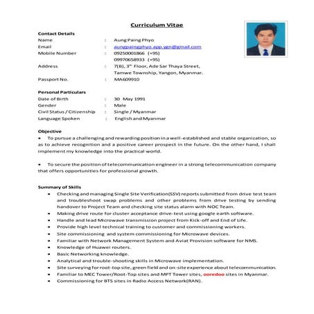 Aung Paing Phyo CV