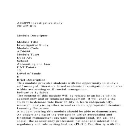 AC6099 Investigative study                                      .docx