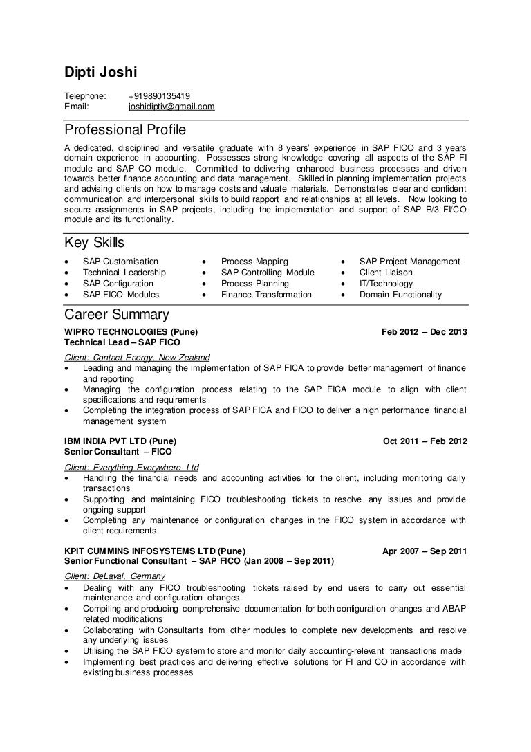 Dipti Joshi Cv Sap Fico