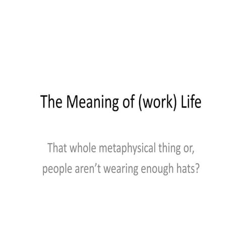 The Meaning of (Work) Life | PPT