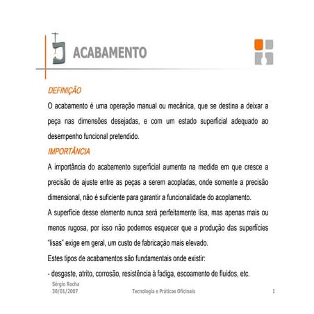 Acabamento de superficies