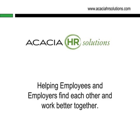 Acacia HR Solutions - What I Do
