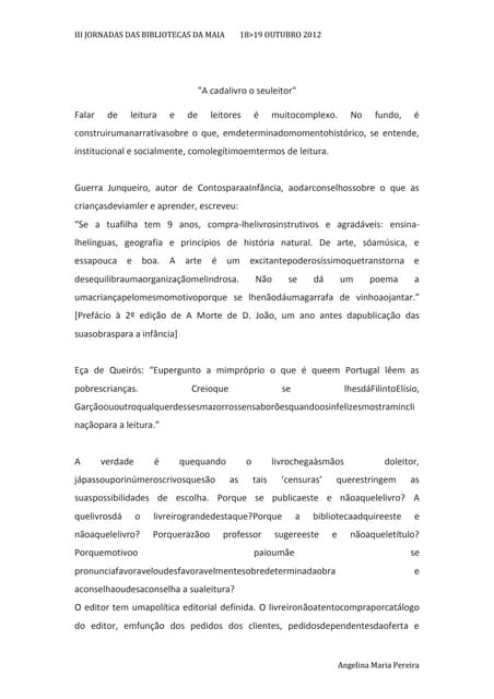 A cada livro o seu leitor