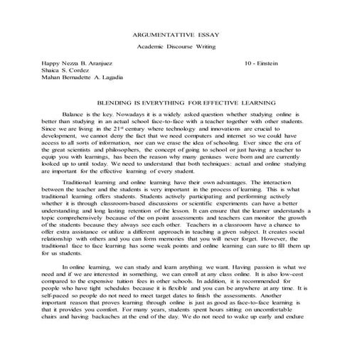 Argumentative Essay