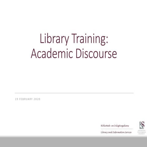 Academic Discourse 2020