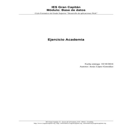 Ejercicio Academia LibreOffice Base