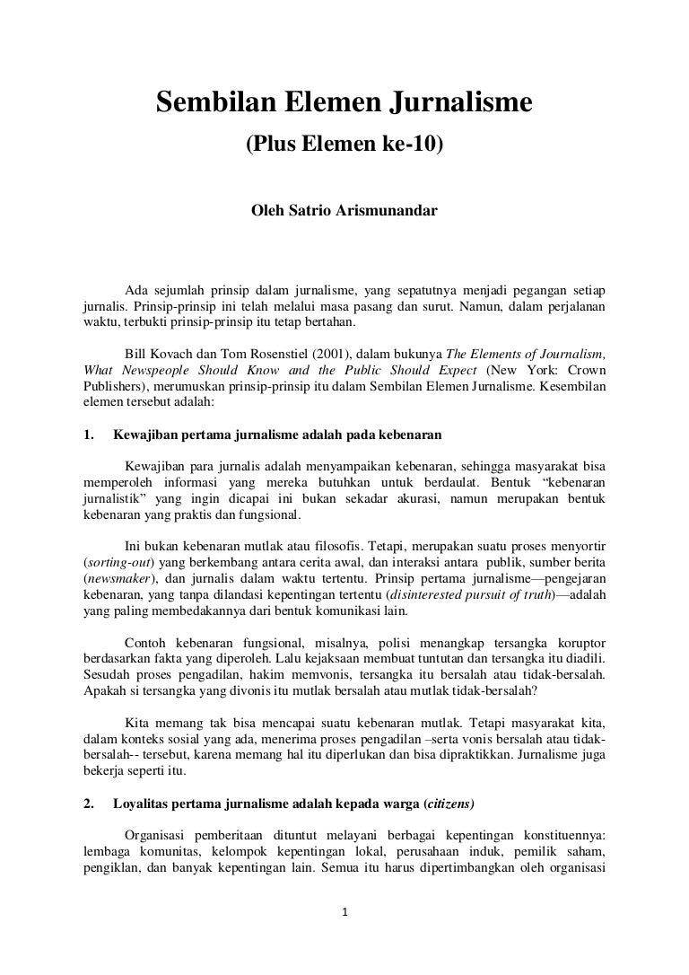 9 Elemen Jurnalistik Kaisar Soal