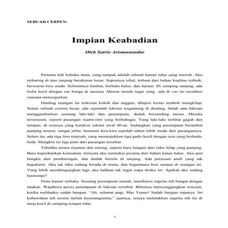 Impian Keabadian (Cerpen karya Satrio Arismunandar)