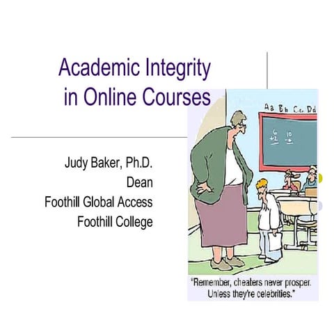 Academic Integrity in Online Courses