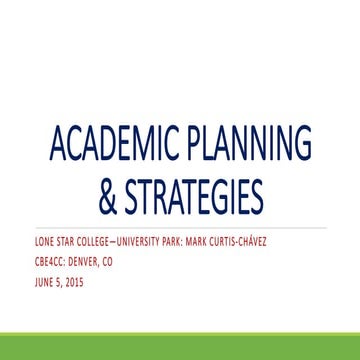 Academic Planning and Strategies Faculty Development Model - Competency-Based Education