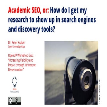 Academic SEO, or: How do I get my research to show up in search engines and discovery tools?