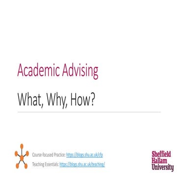 Academic Advising - What, Why, How? | PPTX
