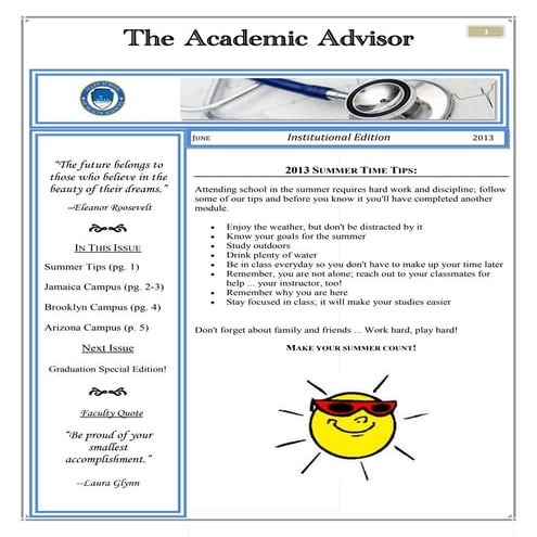 July 2013 Academic Affairs Newsletter | PDF