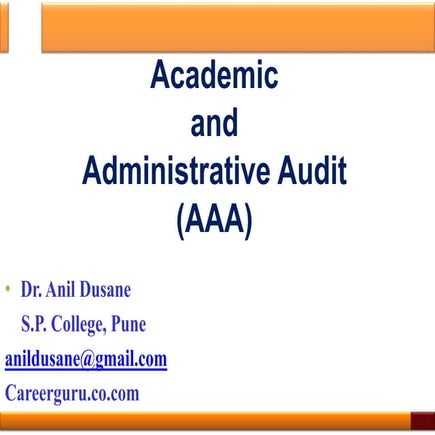 Academic and administrative audit (AAA)