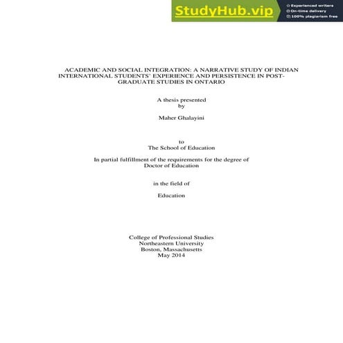 Picture Idea: Academic And Social Integration A Narrative Study Of Indian