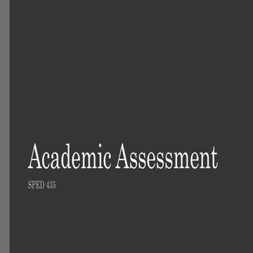 Academic Assessment 8