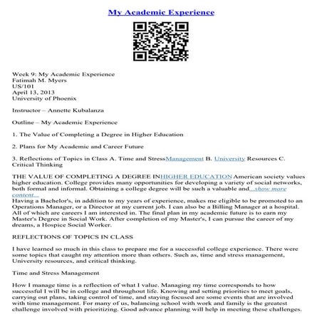 Academic Background Essay