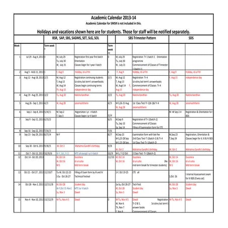 Academic calendar revised | PDF