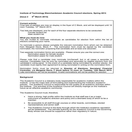 Academic Council Election Guidelines.