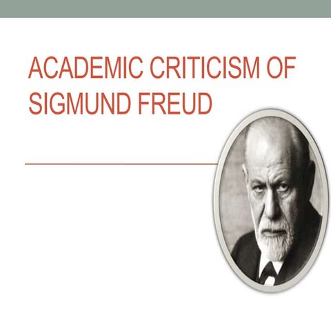 Academic criticism of Sigmund Freud