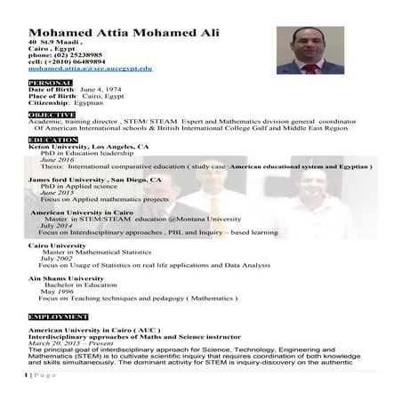 Academic cv dr.mohamed 2018 | PDF