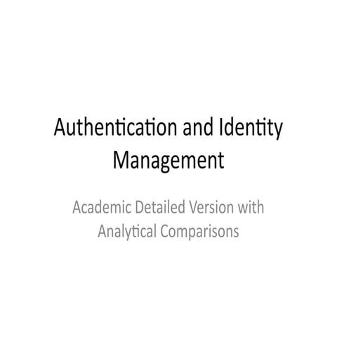 Comprehensive Analysis of Authentication and Identity Management ...