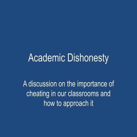 Academic Cheating in the Classroom