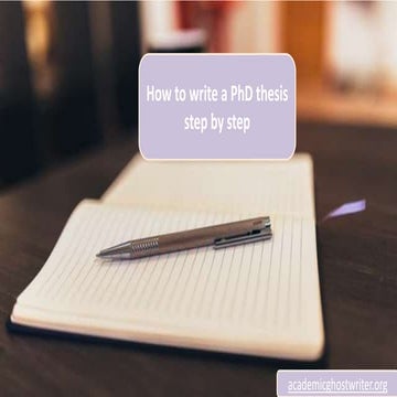 How to Write a PhD Thesis Step By Step
