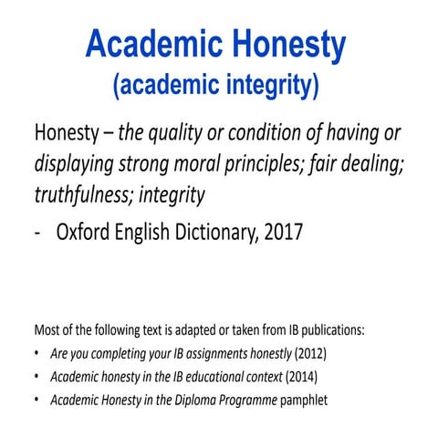 Academic honesty in ib