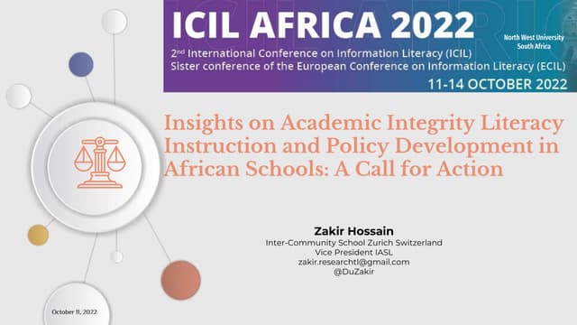 Insights on Academic Integrity Literacy Instruction and Policy Development in African Schools: A Call for Action