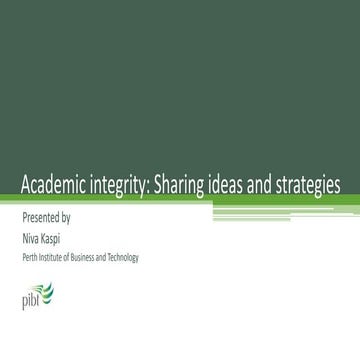 Academic integrity: Sharing ideas and strategies