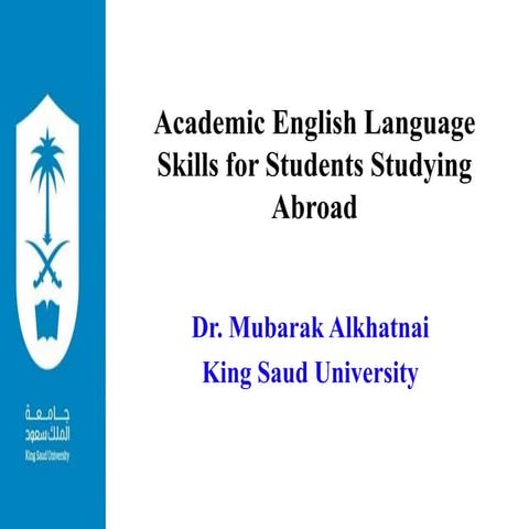 Academic language skills for saudi students studying abroad